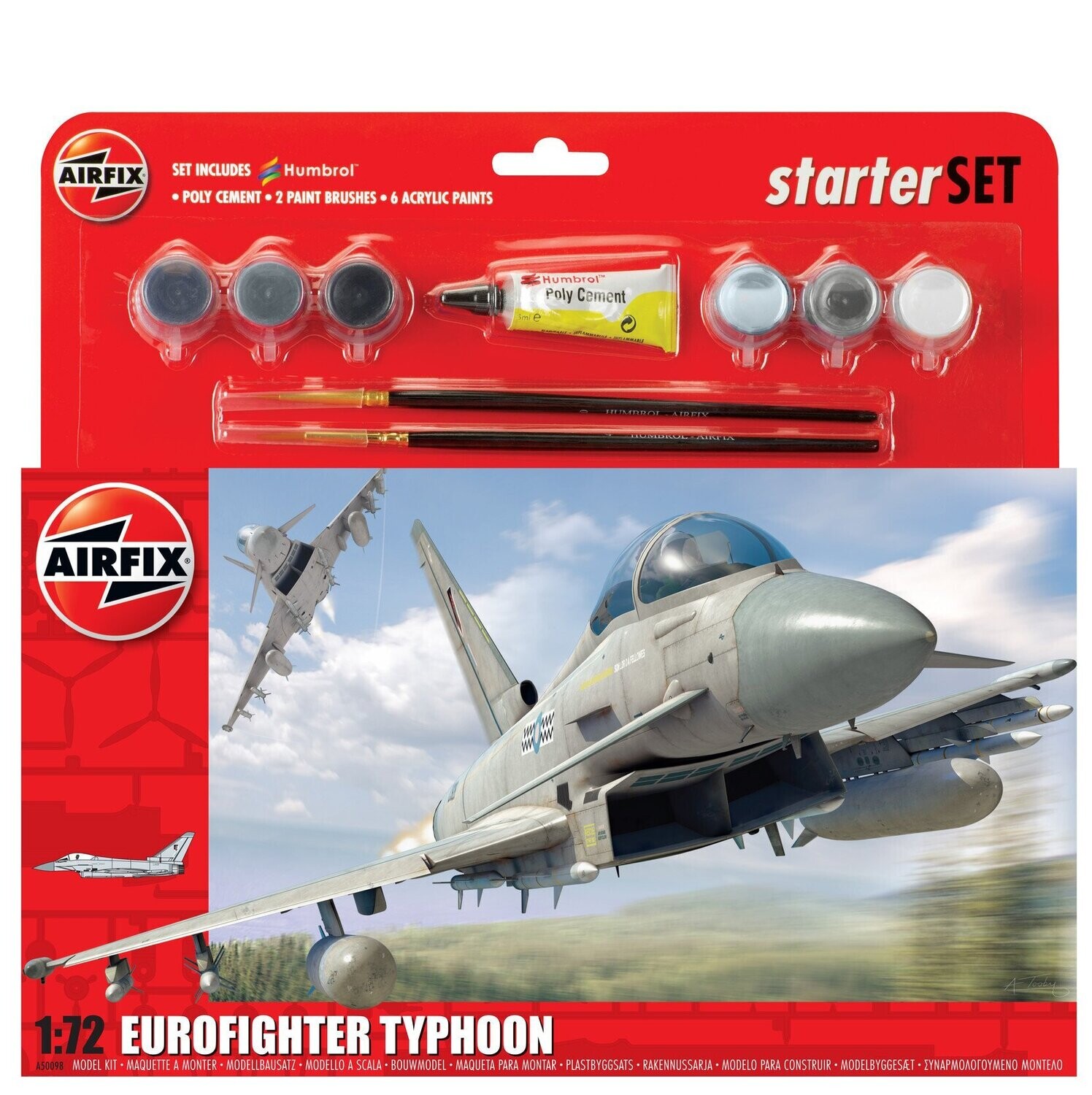 Airfix A50098A Large Starter Set - Eurofighter Typhoon Plastic Model Kit 1:72 Scale