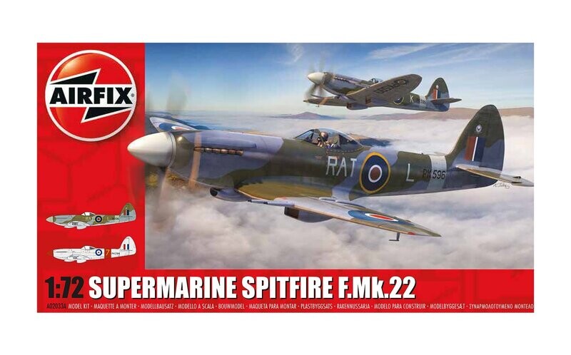 Airfix A02033A Supermarine Spitfire F.22 1:72 Scale Plastic Model Kit