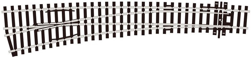 Peco SL-87 Curved Turnout, Large Radius, Left Hand (Insulfrog) Code 100 OO/HO Gauge