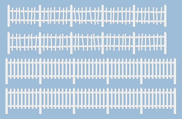 thumbnail image 2 of OO Gauge / 1:76 Scale Model Railway Scenery – White Picket Fencing (10 Pack) – UK Model Railroading 2 of 6