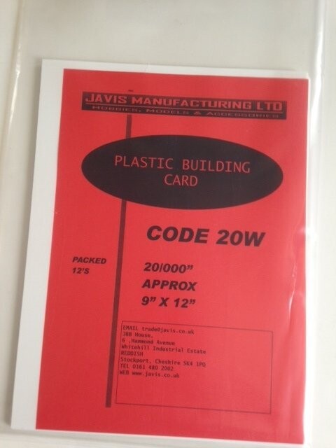 Javis 20W  9" X 12" White Plastic Sheet/Card 0.020" (0.50mm) Thickness