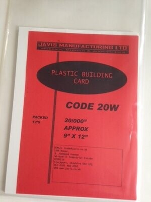 Javis 20W 9" X 12" White Plastic Sheet/Card 0.020" (0.50mm) Thickness