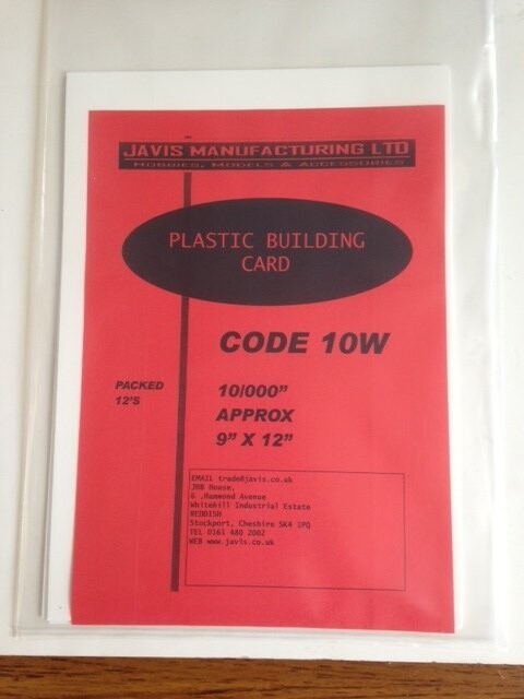 Javis 10W  9" X 12" White Plastic Sheet/Card 0.010" (0.25mm) Thickness