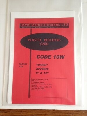 Javis 10W 9" X 12" White Plastic Sheet/Card 0.010" (0.25mm) Thickness