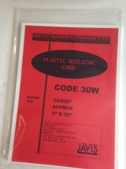 Javis 30W  9" X 12" White Plastic Sheet/Card 0.030" (0.75mm) Thickness