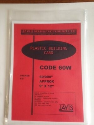 Javis 60W 9" X 12" White Plastic Sheet/Card 0.060" (1.50mm) Thickness