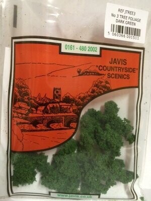 Javis No3 Tree Foliage Dark Green (Bag 13/14 grams) OO/HO Scale JTREE3