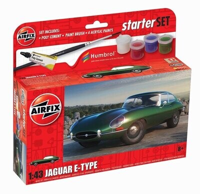 Airfix A55009 Starter Set - Jaguar E-Type 1:43 Scale Plastic Model Kit