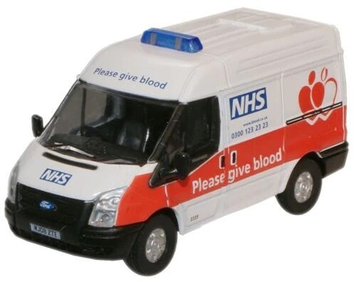 Oxford Diecast NHS Blood Donor Van Ford Transit SWB Med (76FT008) 1:76 (OO) Scale Model