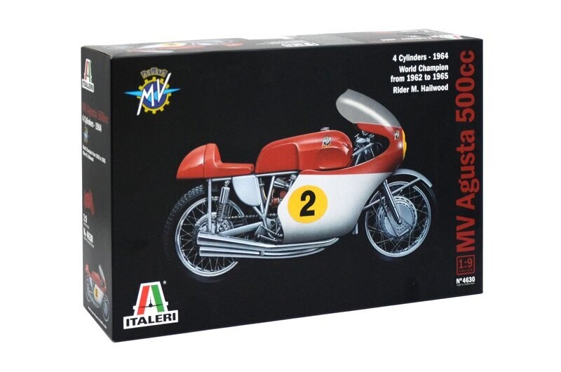 Italeri 4630 MV Agusta 500 cc. 4 Cylinders 1964 Mike Hailwood 1:9 Scale Plastic Model Kit