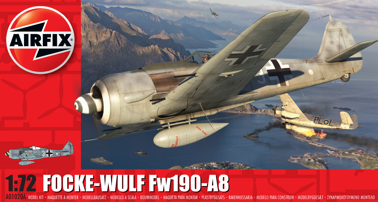 Airfix A01020A Focke Wulf Fw190-A8 1:72 Scale Plastic Model Kit