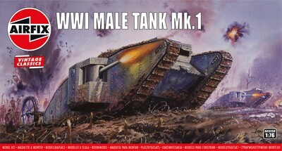 Airfix A01315V WWI Male Tank Mk.I 1:76 Scale Plastic Model Kit