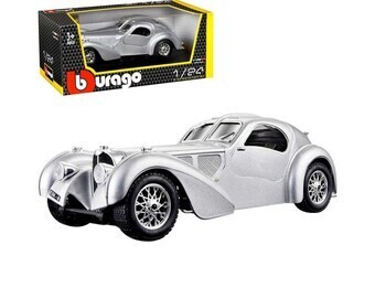 Bburago 18-22092 Bugatti Atlantic Silver 1:24 Scale Diecast Model
