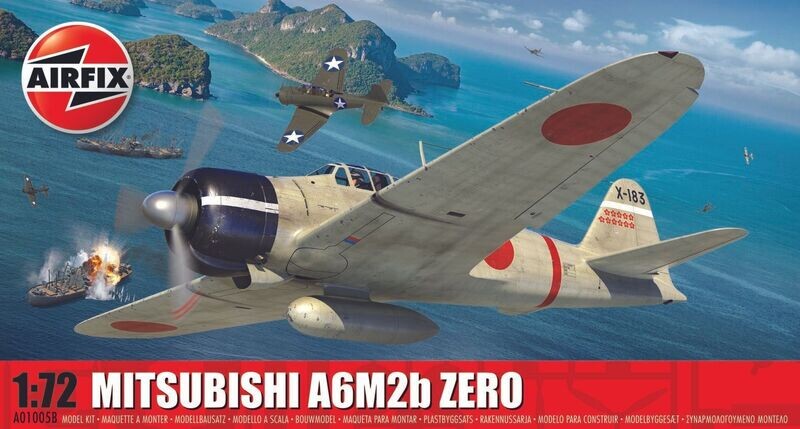 Airfix A01005B Mitsubishi A6M2b Zero 1:72 Scale Plastic Model Kit