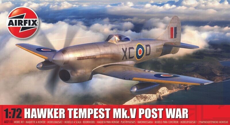 Airfix A02110 Hawker Tempest Mk.V Post War 1:72 Scale Plastic Model Kit