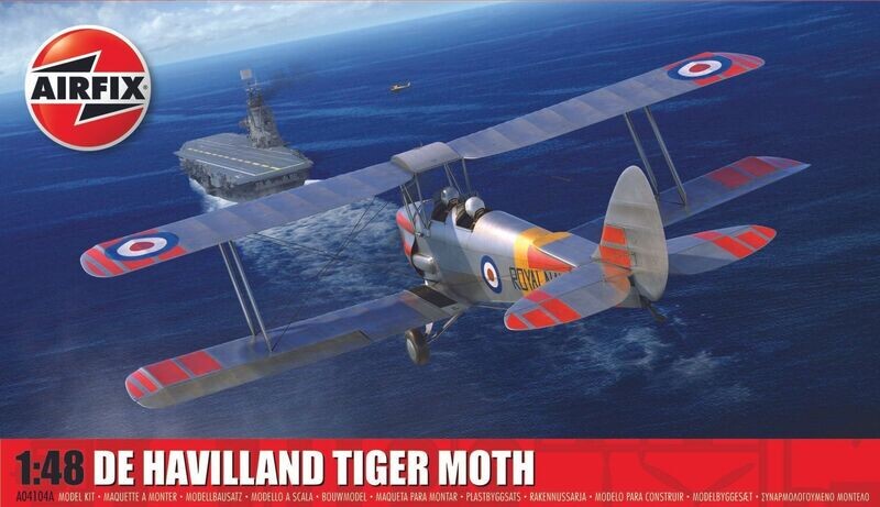Airfix A04104A de Havilland Tiger Moth 1:48 Scale Plastic Model Kit