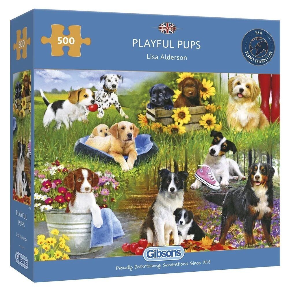 Gibsons G3129 Playful Pups 500 Piece Jigsaw Puzzle