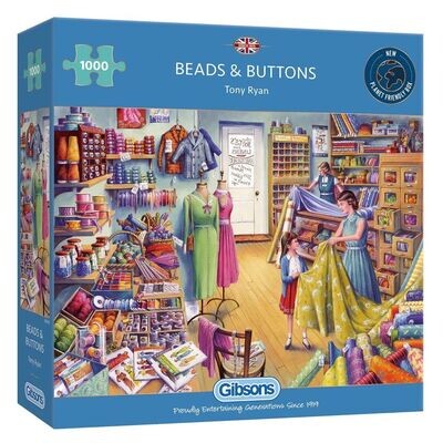 Gibsons G6159 Beads & Buttons 1000 Piece Jigsaw Puzzle