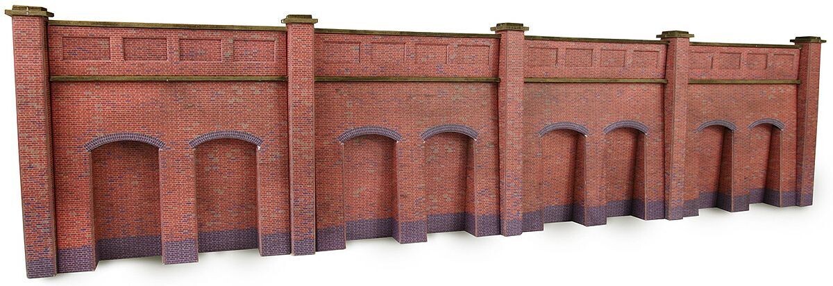 Metcalfe PN145 N Scale Retaining Wall In Red Brick Card Kit