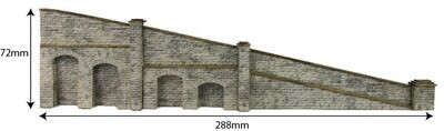 Metcalfe PN149 N Scale Tapered Retaining Wall In Red Brick Card Kit