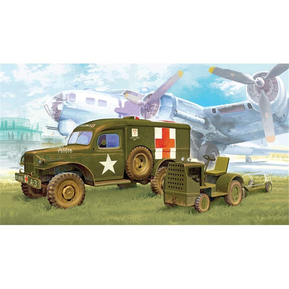 Academy 13403 WWII US Ambulance & Towing Tractor 1:72 Scale Plastic Model Kit