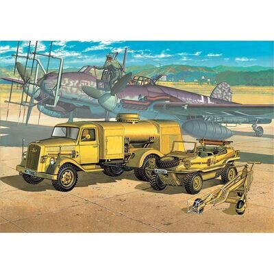 Academy 13401 WWII German Fuel Truck and Schwimwagen 1:72 Scale Plastic Model Kit