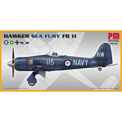 PM Model PM-211 Hawker Sea Fury FB-11 1:72 Scale Plastic Model Kit