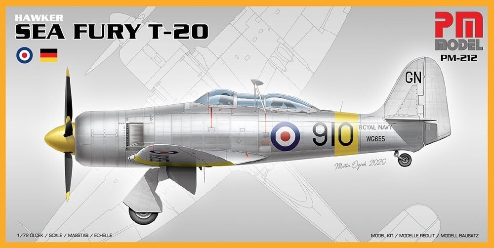 PM Model PM-212 Hawker Sea Fury T-20 1:72 Scale Plastic Model Kit