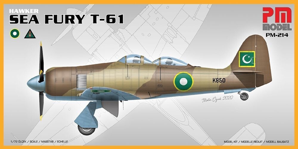 PM Model PM-214 Hawker Sea Fury T-61 1:72 Scale Plastic Model Kit