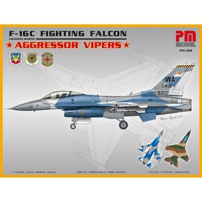 PM Model PM-302 F-16C Fighting Falcon "Aggressor Vipers" 1:72 Scale Plastic Model Kit
