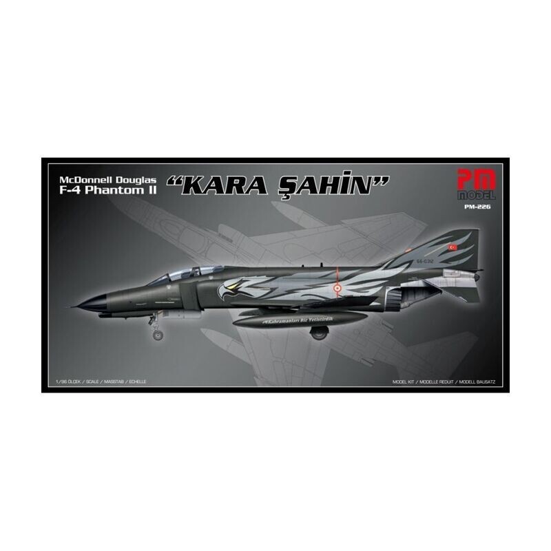 PM Model PM-226 F-4 Phantom II Kara Şahin (Black Falcon) 1:96 Scale Plastic Model Kit