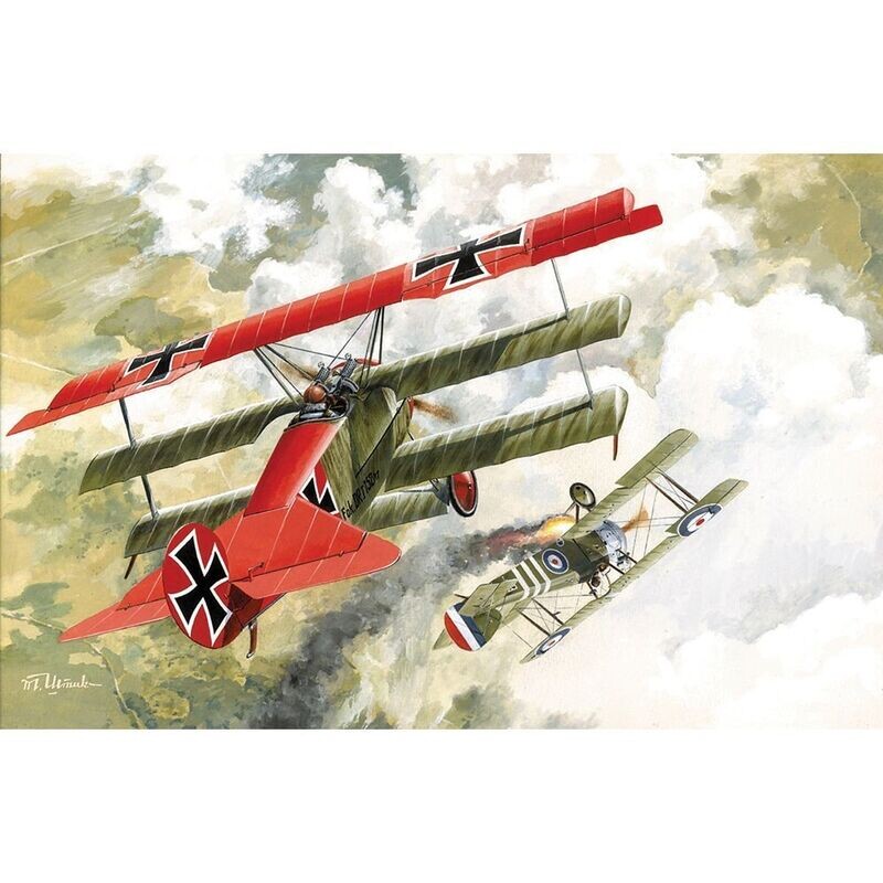 Roden 010  Fokker Dr I WWI 'Red Baron' Triplane 1:72 Scale Plastic Model Kit
