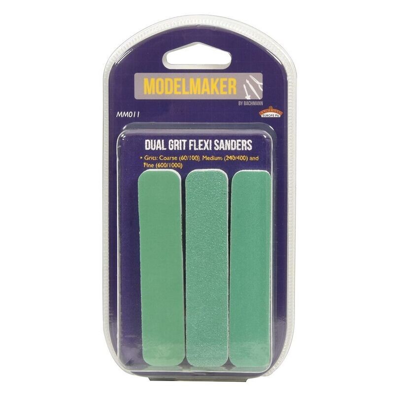 ModelMaker MM011 DualGrit Flexi Sander Pads (3 Pcs - 9 x 1.9 x 0.6cm)