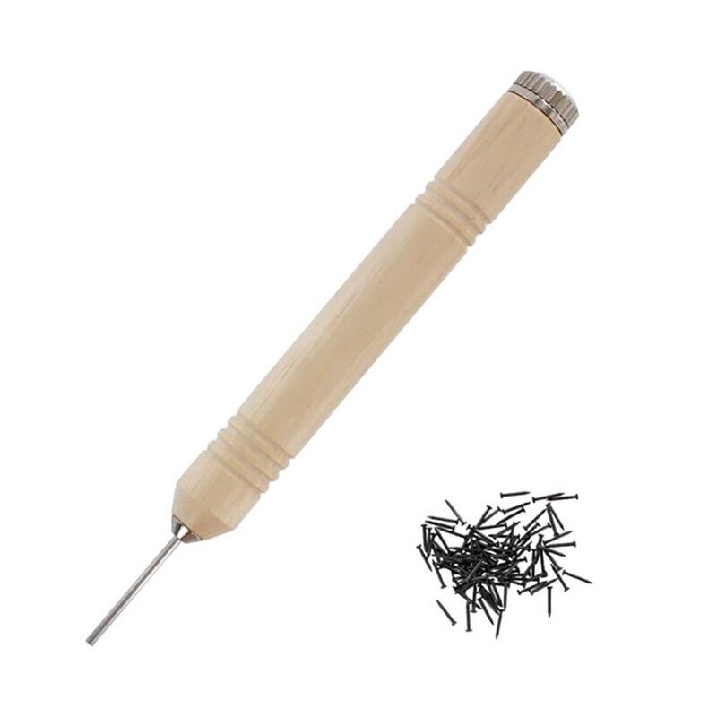 ModelMaker MM024 Wooden-Handled Model Railway Pin Pusher with 100 Black Pins
