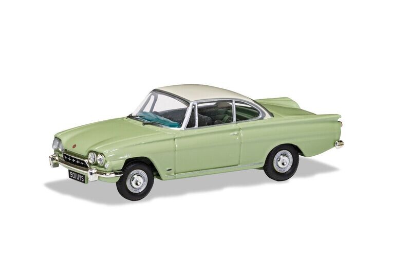 Corgi VA03407 Vanguards Ford Consul Capri 335 (109E) - Lime Green & Ermine White Diecast Model 