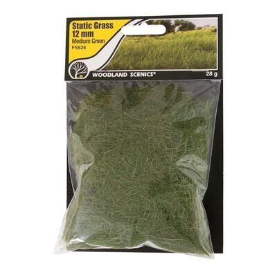 Woodland Scenics FS626 12mm Static Grass Medium Green