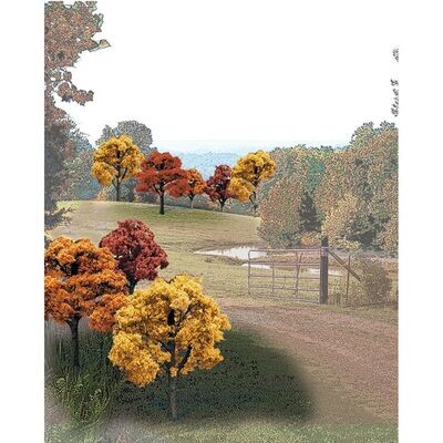 Woodland Scenics TR1576 2"-3" Ready Made Fall Colours Deciduous Value Pack (23/Pk)