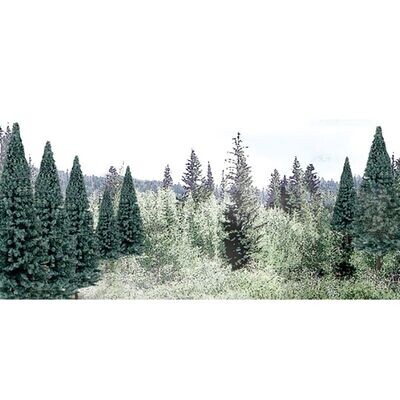 Woodland Scenics TR1587 2"-4" Ready Made Blue Spruce Value Pack (18/Pk)