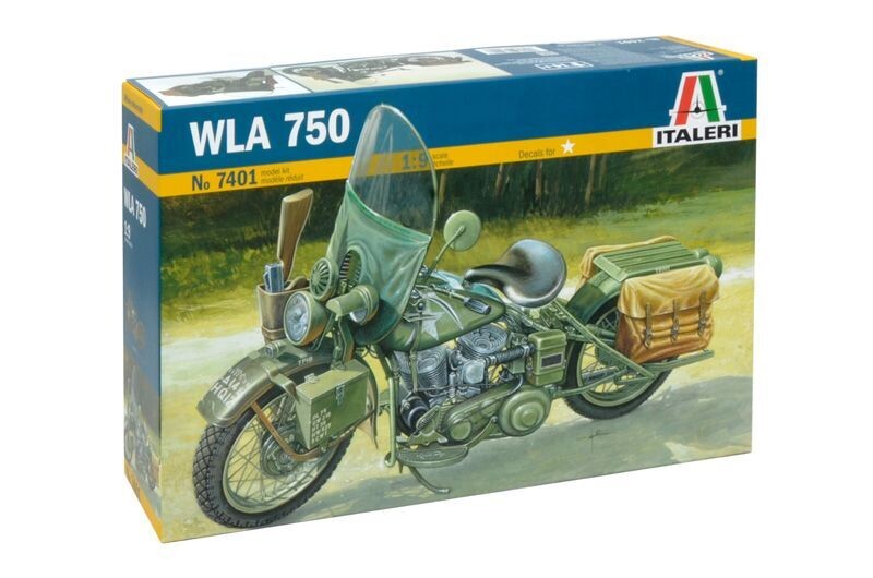 Italeri 7401 WLA 750 U.S. Motorcycle 1:9 Scale Plastic Model Kit