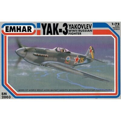 EMHAR No 2003 Yak-3 Soviet WWII Fighter Plane 1:72 Scale Plastic Model Kit