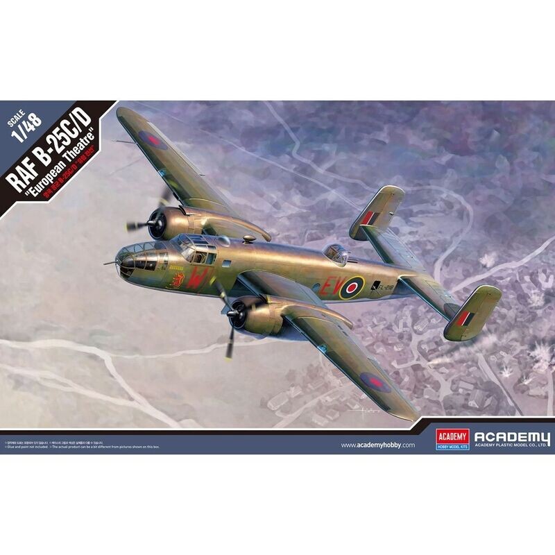 Academy 12339 RAF B-25C/D "European Theatre" 1:48 Scale Plastic Model Kit