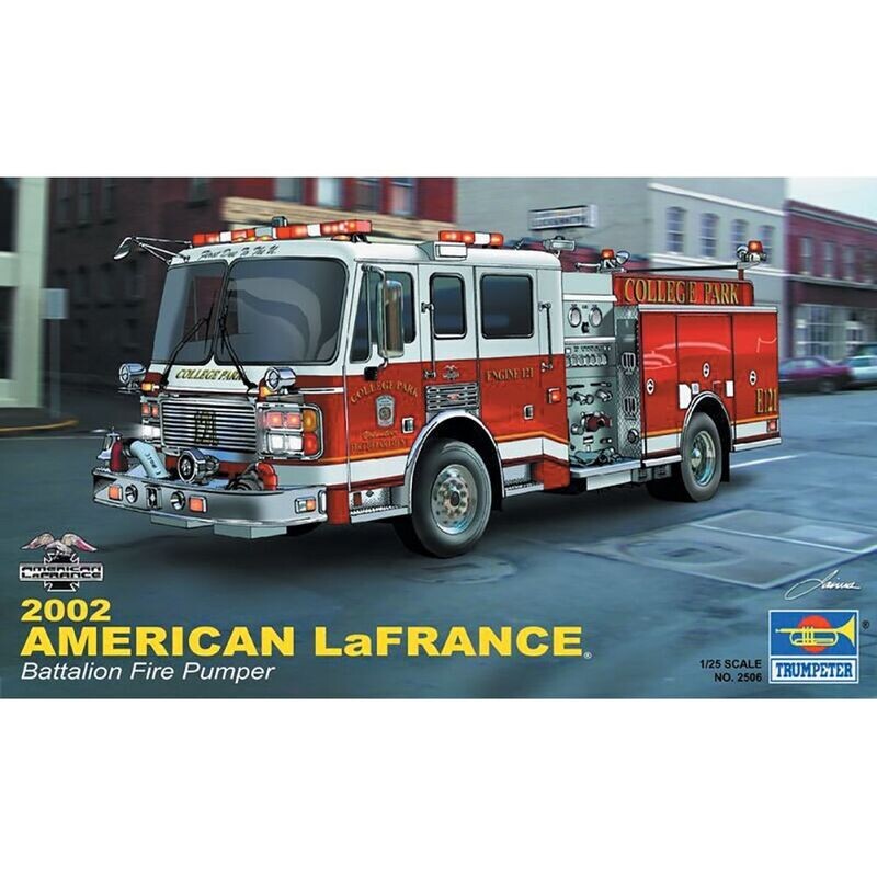 Trumpeter 02506 2002 American LaFrance Battalion Fire Pumper 1:25 Scale Plastic Model Kit