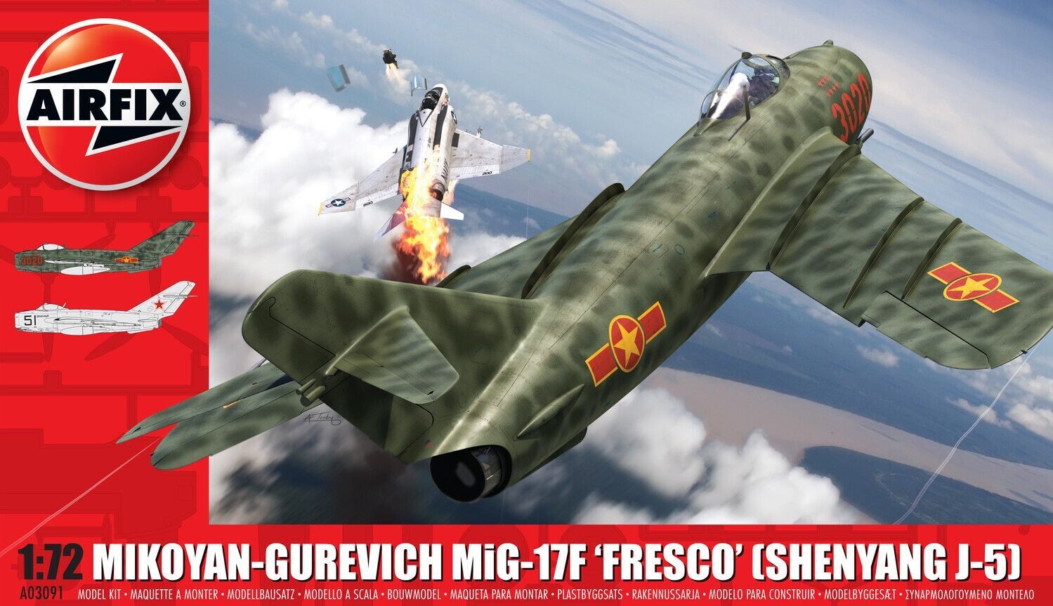 Airfix A03091 Mikoyan-Gurevich MiG-17F 'Fresco' (Shenyang J-5) 1:72 Scale Plastic Model Kit