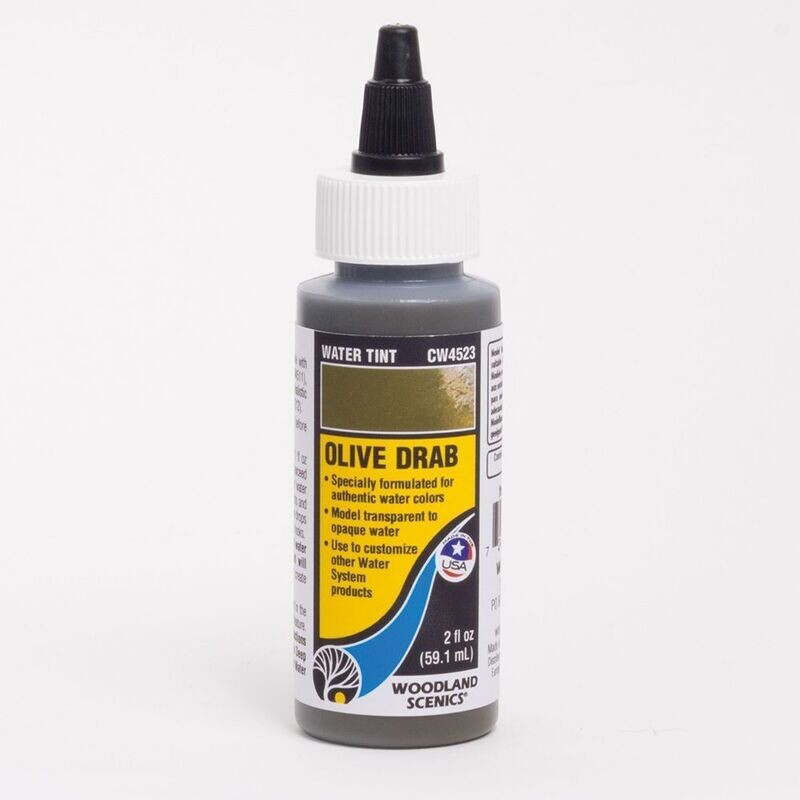 Woodland Scenics CW4523 Olive Drab Water Tint 2 fl oz (59.1 mL).