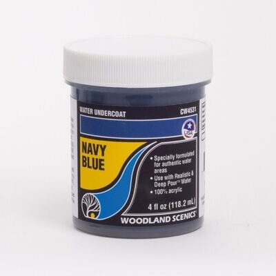 Woodland Scenics CW4531 Navy Blue Water Undercoat 4 fl oz (118.2 mL).