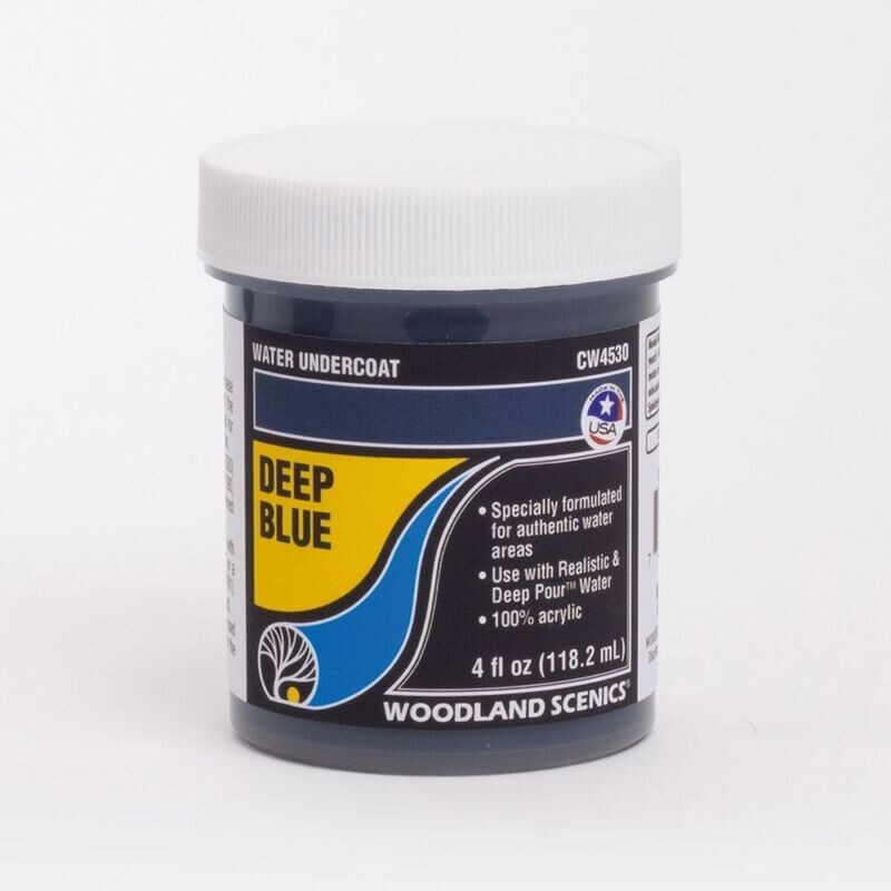 Woodland Scenics CW4530 Deep Blue Water Undercoat 4 fl oz (118.2 mL).