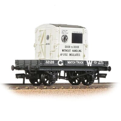 Bachmann 37-480 1 Plank Wagon GWR Grey With 'GWR' AF Container