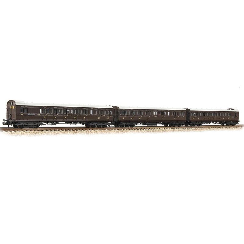 Graham Farish 374-910 SE&CR 60ft Birdcage 3-Coach Pack SE&CR Wellington Brown N Gauge