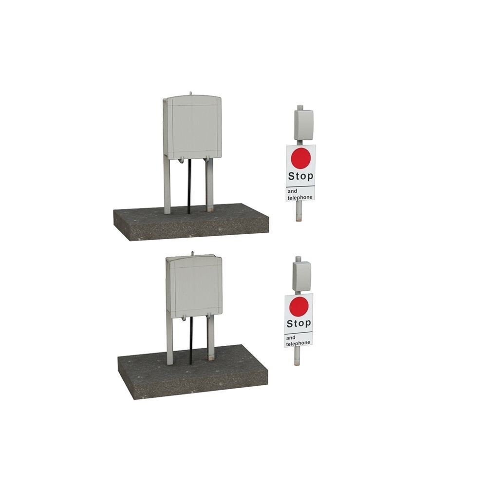 Bachmann 44-0500 Scenecraft Lineside Relay Boxes and Telephone OO/HO Gauge