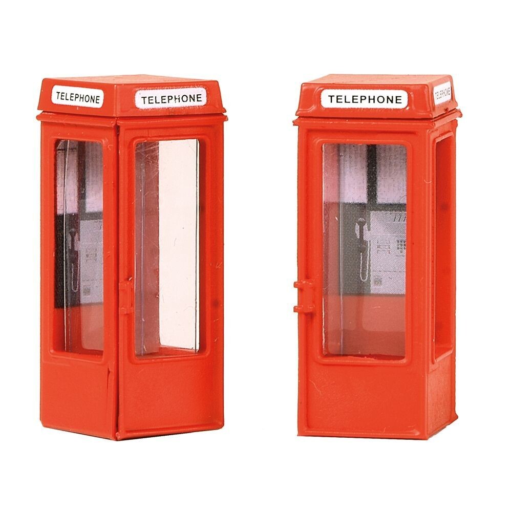 Bachmann 44-0503 Scenecraft K8 Phone Boxes (x2) OO/HO Gauge